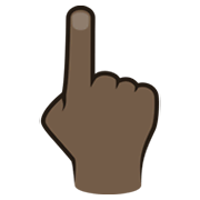 👆🏿 Emoji nach oben weisender Zeigefinger von hinten: dunkle Hautfarbe JoyPixels 6.5.