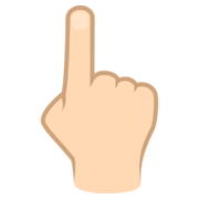 👆🏻 Emoji Dorso Da Mão Com Dedo Indicador Apontando Para Cima: Pele Clara na JoyPixels 6.5.
