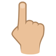 👆🏼 Emoji nach oben weisender Zeigefinger von hinten: mittelhelle Hautfarbe JoyPixels 6.5.