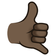 Emoji 🤙🏿 Mano Con Gesto Di Chiamata: Carnagione Scura su JoyPixels 6.5.