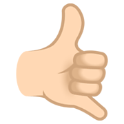 🤙🏻 Emoji ruf-mich-an-Handzeichen: helle Hautfarbe JoyPixels 6.5.