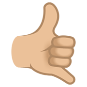 Emoji 🤙🏼 Mano Con Gesto Di Chiamata: Carnagione Abbastanza Chiara su JoyPixels 6.5.