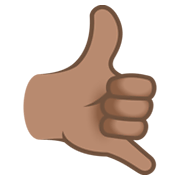 🤙🏽 Emoji Mano Haciendo El Gesto De Llamar: Tono De Piel Medio en JoyPixels 6.5.