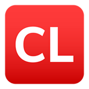 🆑 Emoji Großbuchstaben CL in rotem Quadrat JoyPixels 6.5.