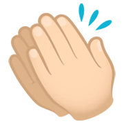 👏🏻 Emoji Mãos Aplaudindo: Pele Clara na JoyPixels 6.5.