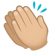 👏🏼 Emoji Manos Aplaudiendo: Tono De Piel Claro Medio en JoyPixels 6.5.