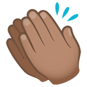 👏🏽 Emoji Manos Aplaudiendo: Tono De Piel Medio en JoyPixels 6.5.