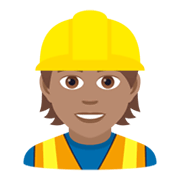 👷🏽 Emoji Trabalhador De Construção Civil: Pele Morena na JoyPixels 6.5.