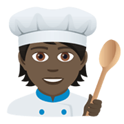 🧑🏿‍🍳 Emoji Cocinero: Tono De Piel Oscuro en JoyPixels 6.5.