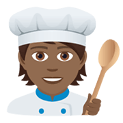 🧑🏾‍🍳 Emoji Cocinero: Tono De Piel Oscuro Medio en JoyPixels 6.5.