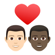 👨🏻‍❤️‍👨🏿 Emoji Pareja Enamorada - Hombre: Tono De Piel Claro, Hombre: Tono De Piel Oscuro en JoyPixels 6.5.