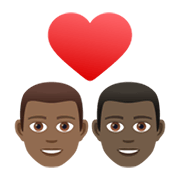 👨🏾‍❤️‍👨🏿 Emoji Pareja Enamorada - Hombre: Tono De Piel Oscuro Medio, Hombre: Tono De Piel Oscuro en JoyPixels 6.5.