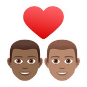 👨🏾‍❤️‍👨🏽 Emoji Liebespaar - Mann: mitteldunkle Hautfarbe, Mann: mittlere Hautfarbe JoyPixels 6.5.