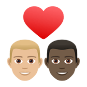 👨🏼‍❤️‍👨🏿 Emoji Pareja Enamorada - Hombre: Tono De Piel Claro Medio, Hombre: Tono De Piel Oscuro en JoyPixels 6.5.