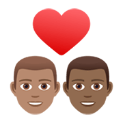 👨🏽‍❤️‍👨🏾 Emoji Pareja Enamorada - Hombre: Tono De Piel Medio, Hombre: Tono De Piel Oscuro Medio en JoyPixels 6.5.