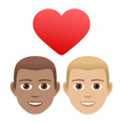 👨🏽‍❤️‍👨🏼 Emoji Pareja Enamorada - Hombre: Tono De Piel Medio, Hombre: Tono De Piel Claro Medio en JoyPixels 6.5.