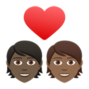 🧑🏿‍❤️‍🧑🏾 Emoji Liebespaar: Person, Person, dunkle Hautfarbe, mitteldunkle Hautfarbe JoyPixels 6.5.