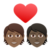 🧑🏾‍❤️‍🧑🏿 Emoji Liebespaar: Person, Person, mitteldunkle Hautfarbe, dunkle Hautfarbe JoyPixels 6.5.