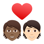 🧑🏾‍❤️‍🧑🏻 Emoji Liebespaar: Person, Person, mitteldunkle Hautfarbe, helle Hautfarbe JoyPixels 6.5.