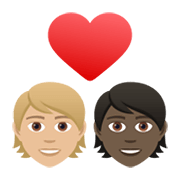 🧑🏼‍❤️‍🧑🏿 Emoji Liebespaar: Person, Person, mittelhelle Hautfarbe, dunkle Hautfarbe JoyPixels 6.5.