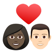 👩🏿‍❤️‍👨🏻 Emoji Casal Apaixonado - Mulher: Pele Escura, Homem: Pele Clara na JoyPixels 6.5.