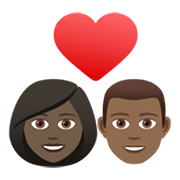 Emoji 👩🏿‍❤️‍👨🏾 Coppia Con Cuore - Donna: Carnagione Scura, Uomo: Carnagione Abbastanza Scura su JoyPixels 6.5.