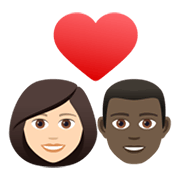 👩🏻‍❤️‍👨🏿 Emoji Casal Apaixonado - Mulher: Pele Clara, Homem: Pele Escura na JoyPixels 6.5.
