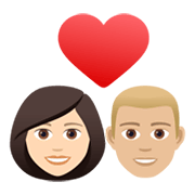 👩🏻‍❤️‍👨🏼 Emoji Pareja Enamorada - Mujer: Tono De Piel Claro, Hombre: Tono De Piel Claro Medio en JoyPixels 6.5.