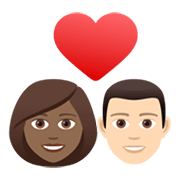 👩🏾‍❤️‍👨🏻 Emoji Casal Apaixonado - Mulher: Pele Morena Escura, Homem: Pele Clara na JoyPixels 6.5.
