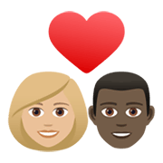 👩🏼‍❤️‍👨🏿 Emoji Liebespaar - Frau: mittelhelle Hautfarbe, Mann: dunkle Hautfarbe JoyPixels 6.5.