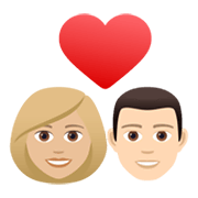👩🏼‍❤️‍👨🏻 Emoji Pareja Enamorada - Mujer: Tono De Piel Claro Medio, Hombre: Tono De Piel Claro en JoyPixels 6.5.