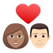 Emoji 👩🏽‍❤️‍👨🏻 Coppia Con Cuore - Donna: Carnagione Olivastra, Uomo: Carnagione Chiara su JoyPixels 6.5.