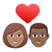 Émoji 👩🏽‍❤️‍👨🏾 Couple Avec Cœur - Femme: Peau Légèrement Mate, Homme: Peau Mate sur JoyPixels 6.5.
