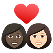 👩🏿‍❤️‍👩🏻 Emoji Pareja Enamorada - Mujer: Tono De Piel Oscuro, Mujer: Tono De Piel Claro en JoyPixels 6.5.
