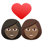 Emoji 👩🏿‍❤️‍👩🏾 Coppia Con Cuore - Donna: Carnagione Scura, Donna: Carnagione Abbastanza Scura su JoyPixels 6.5.