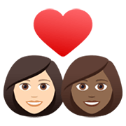 👩🏻‍❤️‍👩🏾 Emoji Casal Apaixonado - Mulher: Pele Clara, Mulher: Pele Morena Escura na JoyPixels 6.5.