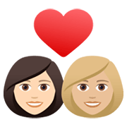 Émoji 👩🏻‍❤️‍👩🏼 Couple Avec Cœur - Femme: Peau Claire, Femme: Peau Moyennement Claire sur JoyPixels 6.5.