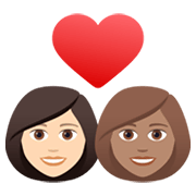 👩🏻‍❤️‍👩🏽 Emoji Pareja Enamorada - Mujer: Tono De Piel Claro, Mujer: Tono De Piel Claro Medio en JoyPixels 6.5.