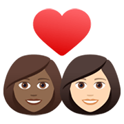 👩🏾‍❤️‍👩🏻 Emoji Pareja Enamorada - Mujer: Tono De Piel Oscuro Medio, Mujer: Tono De Piel Claro en JoyPixels 6.5.