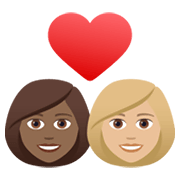 👩🏾‍❤️‍👩🏼 Emoji Pareja Enamorada - Mujer: Tono De Piel Oscuro Medio, Mujer: Tono De Piel Claro Medio en JoyPixels 6.5.