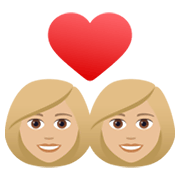 👩🏼‍❤️‍👩🏼 Emoji Liebespaar - Frau: mittelhelle Hautfarbe, Frau: mittelhelle Hautfarbe JoyPixels 6.5.