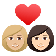 Émoji 👩🏼‍❤️‍👩🏻 Couple Avec Cœur - Femme: Peau Moyennement Claire, Femme: Peau Claire sur JoyPixels 6.5.