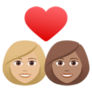 Émoji 👩🏼‍❤️‍👩🏽 Couple Avec Cœur - Femme: Peau Moyennement Claire, Femme: Peau Légèrement Mate sur JoyPixels 6.5.