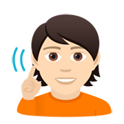 Emoji 🧏🏻 Persona Con Problemi Di Udito: Carnagione Chiara su JoyPixels 6.5.