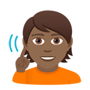 🧏🏾 Emoji Pessoa Surda: Pele Morena Escura na JoyPixels 6.5.