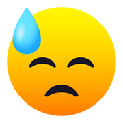 😓 Emoji bedrücktes Gesicht mit Schweiß JoyPixels 6.5.