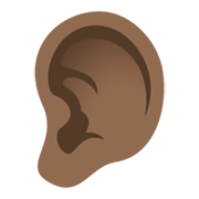 👂🏾 Emoji Orelha: Pele Morena Escura na JoyPixels 6.5.