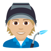 🧑🏼‍🏭 Emoji Fabrikarbeiter(in): mittelhelle Hautfarbe JoyPixels 6.5.