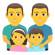 👨‍👨‍👧‍👦 Emoji Familie: Mann, Mann, Mädchen und Junge JoyPixels 6.5.