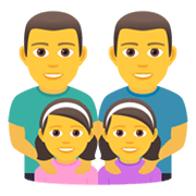 👨‍👨‍👧‍👧 Emoji Familie: Mann, Mann, Mädchen und Mädchen JoyPixels 6.5.